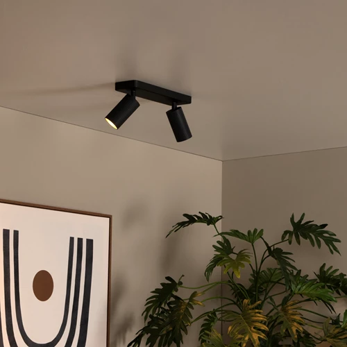 Lucide CLUBS - Foco de techo - 2xGU10 - Negro - ambiente 1
